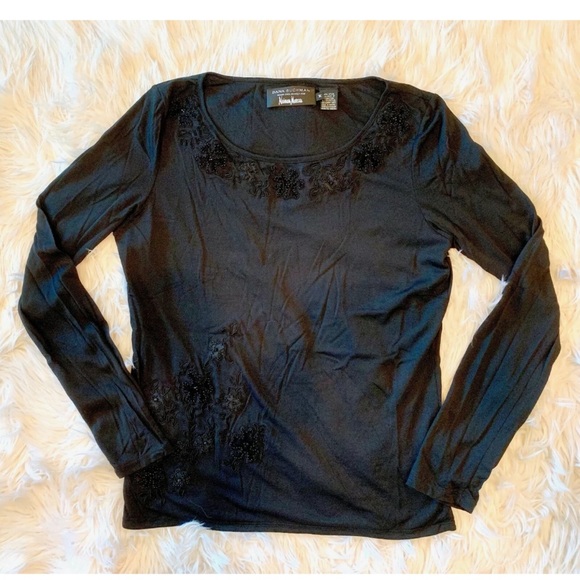 Dana Buchman Tops - DANA BUCHMAN Beaded Embroidered Long Sleev…